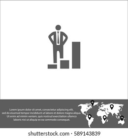 Businessman increase vector  icon