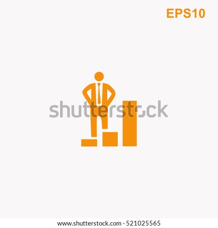 Businessman increase vector icon