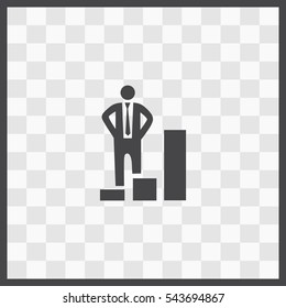 Businessman increase vector icon. Isolated illustration. Business picture.