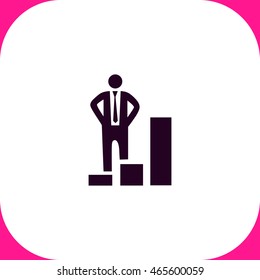 Businessman increase vector icon on white background.