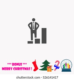 Businessman increase  vector illustration.