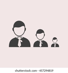 Businessman increase web icon. Isolated illustration