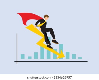Businessman. Inflation and financial concept. Male characters in trendy style.Flat vector illustration