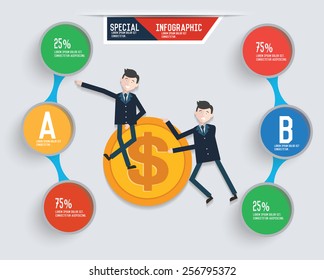 Businessman info graphic design,clean vector
