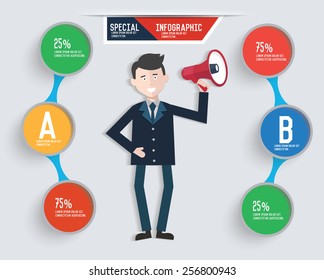 Businessman info graphic design,clean vector