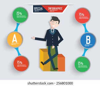 Businessman info graphic design,clean vector