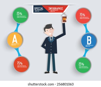 Businessman info graphic design,clean vector