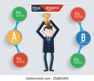 Businessman info graphic design,clean vector