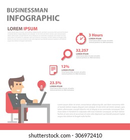 Businessman infographic element flat design for presentation brochure flyer 