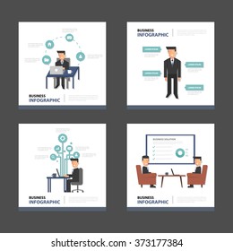 Businessman Infographic elements presentation templates flat design set for brochure flyer leaflet marketing advertising
