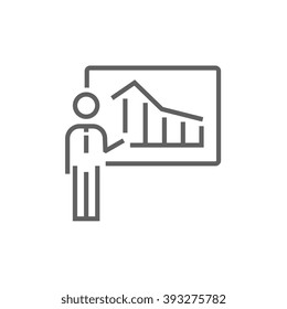Businessman with infographic line icon.