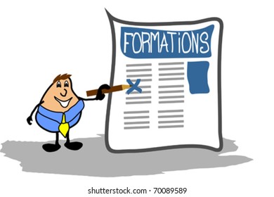 businessman and information