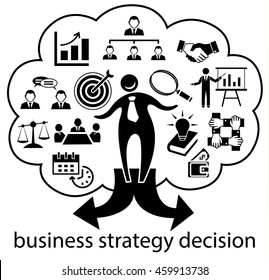 businessman with information of strategy decision, vector, illustration icon