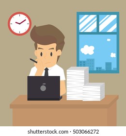 businessman intends to work. vector