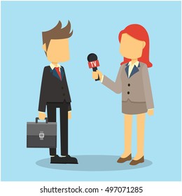 businessman interview vector illustration design