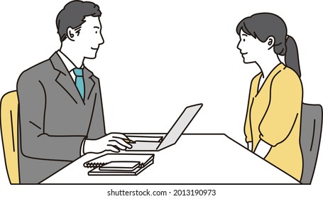 A businessman interviewing for a job