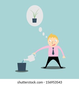 Businessman Investation Watering