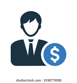 Businessman, Investor Icon. Editable vector isolated on a white background.