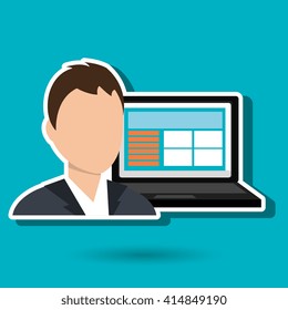 businessman isolated design 
