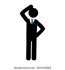 Businessman isolated flat icon, vector illustration graphic.