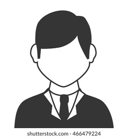 Businessman isolated flat icon, vector illustration graphic.