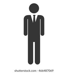 Businessman isolated flat icon, vector illustration graphic.