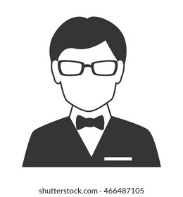 Businessman isolated flat icon, vector illustration graphic.