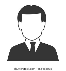 Businessman isolated flat icon, vector illustration graphic.