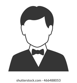 Businessman isolated flat icon, vector illustration graphic.