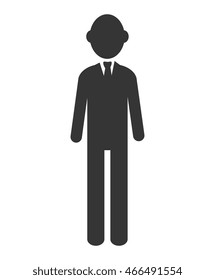 Businessman isolated flat icon, vector illustration graphic.