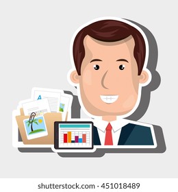 businessman isolated icon design, vector illustration  graphic 