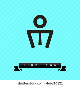 Businessman isolated minimal single flat linear icon for application and info-graphic. Professional line vector icon for websites and mobile minimalistic flat design.