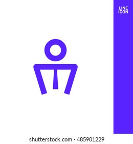 Businessman isolated minimal single flat linear icon for application and info-graphic. Professional line vector icon for websites and mobile minimalistic flat design.