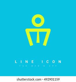 Businessman isolated minimal single flat linear icon for application and info-graphic. Professional line vector icon for websites and mobile minimalistic flat design.