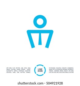 Businessman isolated minimal single flat linear icon for application and info-graphic. Professional line vector icon for websites and mobile minimalistic flat design.