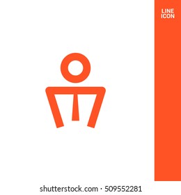 Businessman isolated minimal single flat linear icon for application and info-graphic. Professional line vector icon for websites and mobile minimalistic flat design.