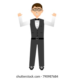 Businessman isolated on white background, Vector illustration