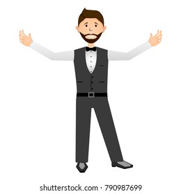Businessman isolated on white background, Vector illustration
