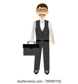Businessman isolated on white background, Vector illustration