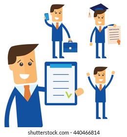 Businessman isolated set illustration vector eps 10