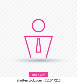Businessman isolated single linear icon for websites and mobile minimalistic flat design.
