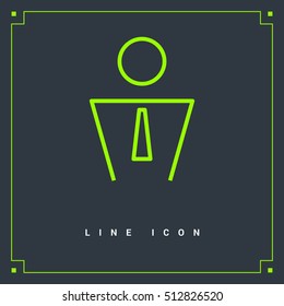 Businessman isolated single linear icon for websites and mobile minimalistic flat design.