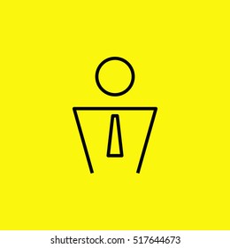 Businessman isolated single linear icon for websites and mobile minimalistic flat design.