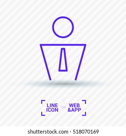 Businessman isolated single linear icon for websites and mobile minimalistic flat design.