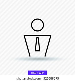 Businessman isolated single linear icon for websites and mobile minimalistic flat design.