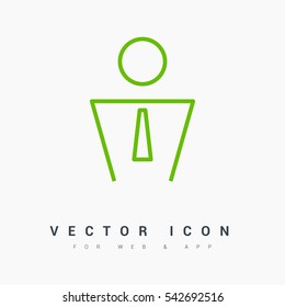 Businessman isolated single linear icon for websites and mobile minimalistic flat design.