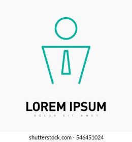 Businessman isolated single linear icon for websites and mobile minimalistic flat design.