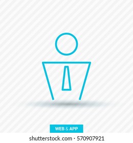 Businessman isolated single linear icon for websites and mobile minimalistic flat design.
