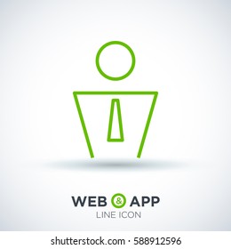 Businessman isolated single linear icon for websites and mobile minimalistic flat design.
