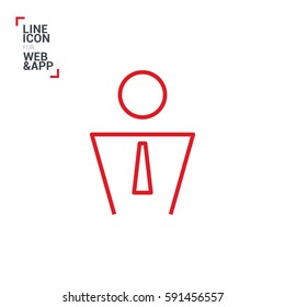 Businessman isolated single linear icon for websites and mobile minimalistic flat design.